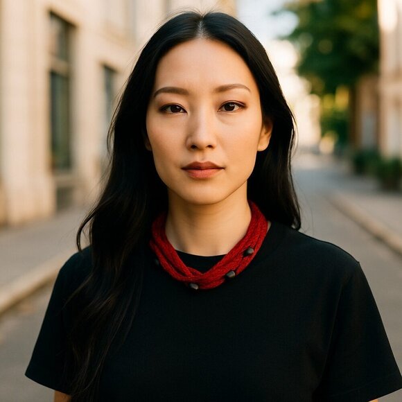 Torsade Necklace Red Beaded Casual Career Adjustable Length - Picture 2 of 4